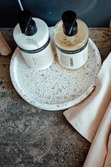 Terrazzo rund bakke - natural